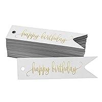 Happy Birthday Bottle Tag Real Gold Foil Favor Hang Tags Pack of 100