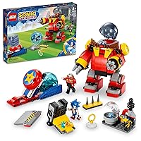 Sonic The Hedgehog Sonic vs. Dr. Eggman’s Death Egg Robot Building Toy for Sonic Fans and 8 Year Old Gamers, Includes Speed Sphere and Launcher Plus 6 Sonic Figures for Creative Role Play, 76993