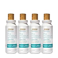 RAW SUGAR Hair Conditioner - Moisture Smoothie with Coconut + Agave + Sweet Almond Milk, Hair Care for Dry Damaged Hair, Formulated without Sulfates & Parabens (Pack of 4)