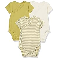 Amazon Essentials Unisex Babies' Cotton Short-Sleeve Side Snap Bodysuit (Previously Amazon Aware), Pack of 3