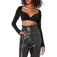 Norma Kamali Women's Long Sleeve Cropped Sweetheart Top