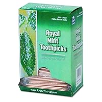 Royal RM115 Mint Cello-Wrapped Wood Toothpicks, 2 1/2