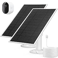 6V 4.5W Solar Panel Charge for Arlo Pro 4 / Pro 3 / Arlo Pro 5S 2K / Arlo Ultra/Ultra 2 / Arlo Go 2, IP 65 Waterproof for Continuous Power Supply in The Outdoor - Magnetic Connection Port-2Pack