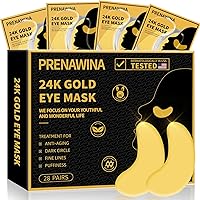 Under Eye Patches for Puffy Eyes Treatment 28 Pairs, 24K Gold Under Eye Masks for Dark Circles and Puffiness, Eye Gel Pads w/Collagen, Sodium Hyaluronate, Rose Essence for Eye Bags Treatment