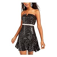 City Studio Womens Sequin Mini Cocktail and Party Dress