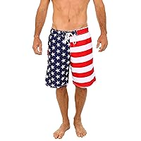 Men's Patriotic USA American Flag Swim Trunks