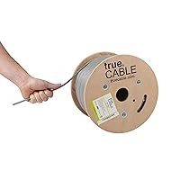 trueCABLE Cat6 Riser (CMR), 500ft, Gray, 23AWG 4 Pair Solid Bare Copper, 550MHz, PoE++ (4PPoE), ETL Listed, Unshielded Twisted Pair (UTP), Bulk Ethernet Cable