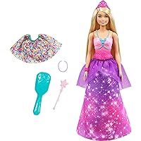Dreamtopia 2-in-1 Princess to Mermaid Fashion Transformation Doll (Blonde, 11.5-in) with 3 Looks and Accessories, for 3 to 7 Year Olds