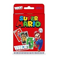 Waddingtons Number 1 Super Mario WHOT! Card Game, Take Turns Matching Shapes, Numbers, and Characters Including Mario, Luigi, Yoshi, Peach and Toad, Educational Travel Game for Ages 5 Plus
