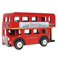 Le Toy Van - Cars & Construction - London Double Decker Bus Toy - London Toy Bus - Wooden Toy Bus - Role Play Toys - Suitable for Girls and Boys Toys Age 3 +