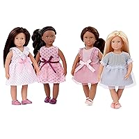 4 Mini Dolls – 6-inch Fashion Dolls – Dresses & Shoes – Toys for Kids – 3 Years + – Fashion Friends: Nina, Amaya, Chen & Flora
