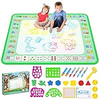 Water Doodle Mat,Reusable Painting Writing Doodle Board Toy,Mess Free Coloring Doodle Drawing Mat Educational Toys,Birthday Christmas Gifts for 3 4 5 6 7 8 Years Old Kids