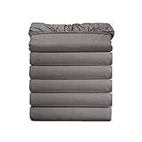 (6-Pack) Luxury Fitted Sheets! Premium Hotel Quality Elegant Comfort Wrinkle-Free 1500 Premier Hotel Quality 6-Pack Fitted Sheet with Storage Pockets on Sides, Queen Size, Gray