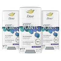 Dove Care by Plants Deodorant Stick for underarm skin care and 24 hour deodorant protection Eucalyptus no aluminum deodorant, 2.6 oz - Pack of 3