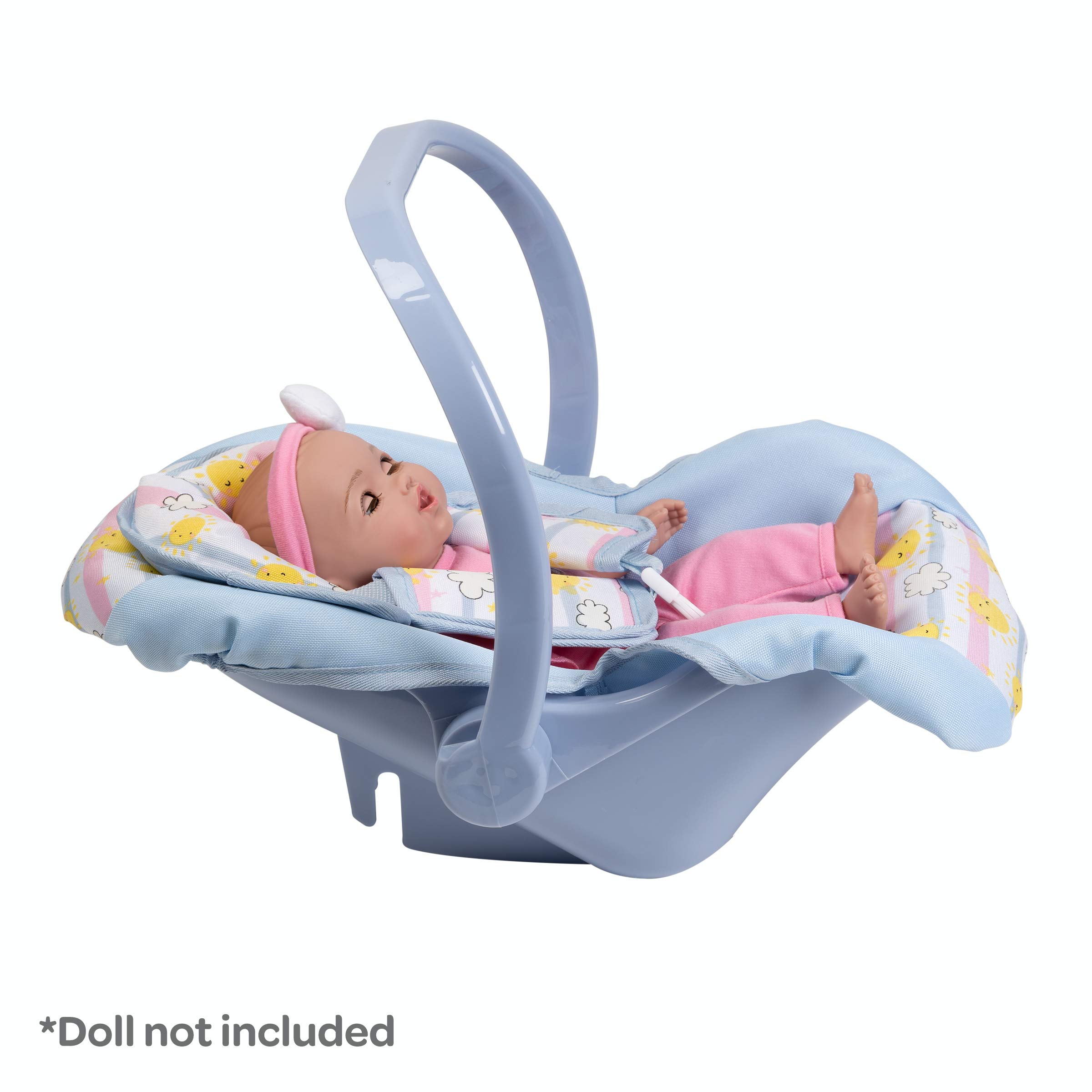 Adora Baby Doll Car Seat Carrier with Color Changing Sunny Days Print, Fits Dolls Up to 20 Inches