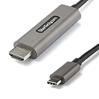 StarTech.com 6ft (2m) USB C to HDMI Cable 4K 60Hz w/ HDR10 - Ultra HD USB Type-C to 4K HDMI 2.0b Video Adapter Cable - USB-C to HDMI HDR Monitor/Display Converter - DP 1.4 Alt Mode HBR3 (CDP2HDMM2MH)