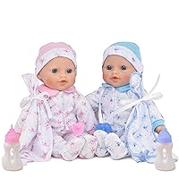 Gift Boutique Soft Body Twin Baby Dolls for Toddlers in Gift Box, 12 Inch Baby Doll with Pacifier, Baby Girl Doll and Baby Boy Doll