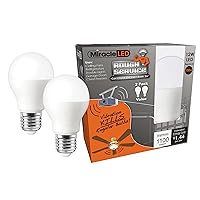 Miracle LED 606761 LED 100W Household Replacement (2-Pack) Rough Service, Daylight Bright White, A19, E26, 2 Piece