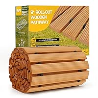 8FT Wooden Garden Pathway，Roll Out Wooden Pathway Weather-Resistant Walkway for Outdoor Patios 17