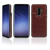 Case for Samsung Galaxy S9 Plus (Case by BoxWave) - Compact Leather Wallet Case for Samsung Galaxy S9 Plus - Classic Brown