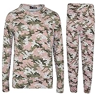 Kids Girls Lounge Suit Camouflage Print Top & Bottom Loungewear Jogging Suit