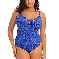 Elomi Pebble Cove Plunge Non Wire One Piece Swimsuit (ES801143),38 H/HH,Blue