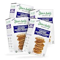 Steve & Andy’s Organic Gluten-Free Crisp Vegan Coconut Oatmeal Cookies, Non-GMO for Healthy Snacking – 4 Boxes
