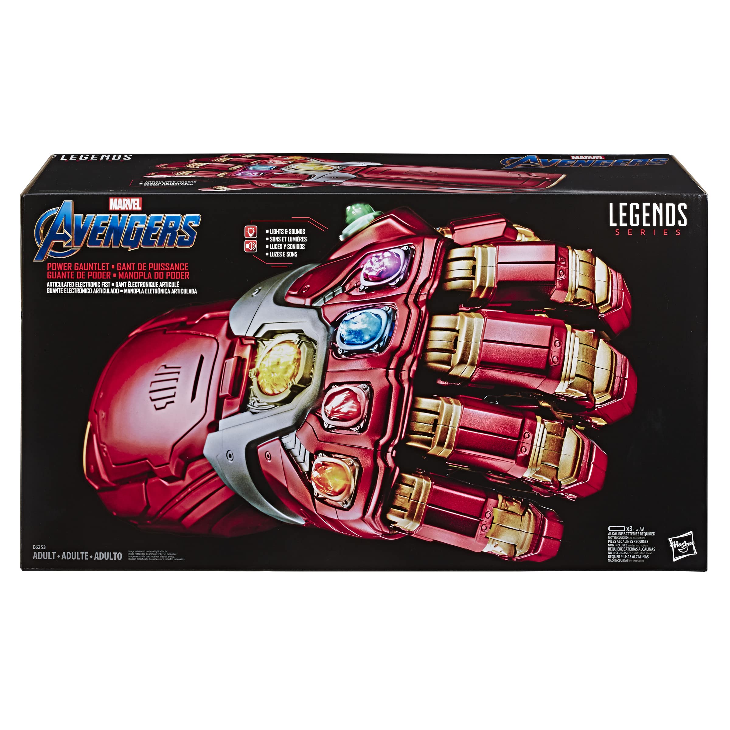 Avengers Marvel Legends Series Endgame Power Gauntlet Articulated Electronic Fist,Brown,18 years and up