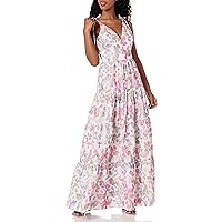 Dress the Population Women's Pearl Fit and Flare Maxi Dress