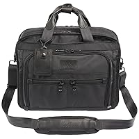 MACHIR Business Briefcase Laptop Bag Shoulder Bag with Handle and Shoulder Strap (Midnight Black)