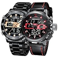 MEGALITH Mens Watches Waterproof Digital Military Watches for Men Sports Chronograph Mulifunction LED Dual Time Analog Quartz Wrist Watch Mens Tactical Heavy Duty Rugged Watch, Alarm Stopwatch