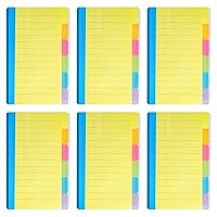 Post it Divider Sticky Notes Self-Stick Lined Note Pad Color Post it Notes Divider Tabs Office Supplies for School Office Home (4 x 6 Inches, 6 Pack)