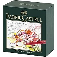 Faber Castell 167148 Pit Artist Pen Set, Studio Box, 48 Colors, Authentic Japanese Product