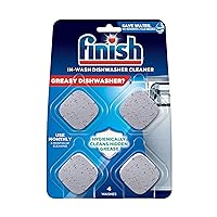 Finish Dishwasher Cleaner Tablets, 4 count, Hygienically Cleans Hidden Grease, Use in Normal Cycle, Lemon Scented, 4 Month Supply