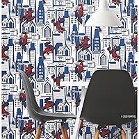 RoomMates Marvel Spider-Man Cityscape Blue Peel and Stick Wallpaper by RoomMates, RMK12459RL
