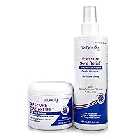 TriDerma MD Pressure Sore Relief Healing Cream & Wound Cleanser Bundle - FSA Eligible - (1) 4 oz jar, (1) 8.2 oz Spray Bottle