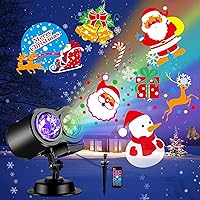 Brighter Halloween Decorations Projector Lights and Christmas Projector Outdoor 2023 Upgrade, 19 HD Effects (3D Ocean Wave & Patterns), 11 Holiday Projector Home Party Light Show