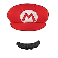 Super Mario Bros. Mario Adult Costume Hat & Mustache One Size