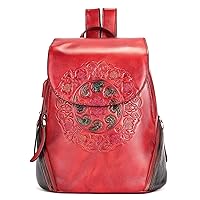 NIUCUNZH Handmade Women's Backpack with USB Charging Port Floral Pattern Ladies Designer Daypack for Travel Everyday Use
