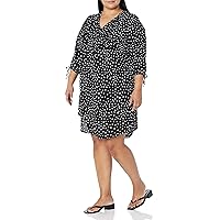 Avenue Women's Plus Size Shirt Dress Woven Pr