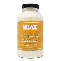 Bath Salts Verbena Lime Coconut (22oz) Epsom Salts for Soaking- Natural Dead Sea Salts Infused with Vitamins and Minerals- Spa, Tub, and Shower Safe