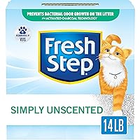 Fresh Step Simply Unscented Clumping Cat Litter, Fragrance Free, Activated Charcoal for Odor Control, 14 Pounds
