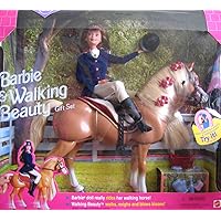 Barbie & Walking Beauty Gift Set - Barbie Riding Club - w Brunette Doll & Horse (1998)