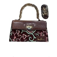 Women's Top Handle Bag，Bamboo Shaped Top Handle, Comes With A Shoulder Strap, Fashionable And Luxury Ladies Satchel (ruby)