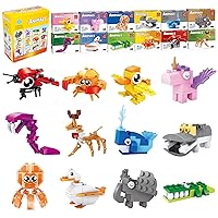 Party Favors for Kids,12PCS Mini Building Blocks Animal, Building Sets Stem Toys, Assorted Building Blocks Sets for Birthday Party Gift,Goodie Bags, Prize,Cake Topper