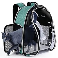 BAGLHER Cat Carrier Backpack Bubble - Fit Up to 18 Lbs - Airline-Approved Dog Backpack Carrier for Small Pets Puppies Dogs Bunny, Space Capsule Dog Carrier Backpack for Travel Outdoor Hiking, Green