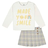 Gerber Baby-Girls Toddler 2-Piece Long-Sleeve Tee & Pleated Skirt Set