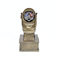 Decade Awards Gold Toilet Bowl Action Pedestal Trophy - 7 Inch Tall - 1st 2nd 3rd, Bowling, Chili Cook Off, Cornhole, Disc Golf, Golf, Last Place, March Madness, FFL, Poker - Plate On Request