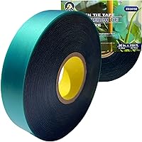 8 mil Extra Thick 150 Feet x 1'' Stretch Plant Tie Tape, Garden Tie Tape for Planting and Grafting, Plant Ribbon for Tomatoes, Grapes and Trees, Green Tie Tape, Garden Stake for Vinyard