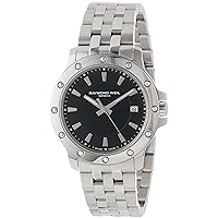 Raymond Weil Men's 5599-ST-20001 Tango Stainless Steel Case and Bracelet Black Dial Watch